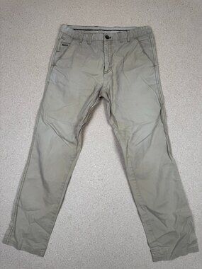 KOAJ Classic Men's Khaki Chino Pants Size 32 Tactical Style Zip Pockets Tan
